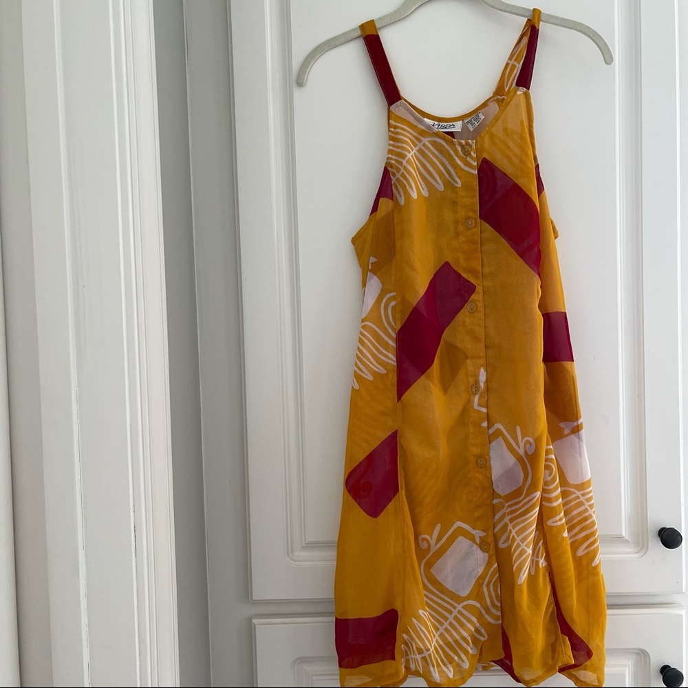 Kirpa Yellow Button Down Tank Blouse One Size